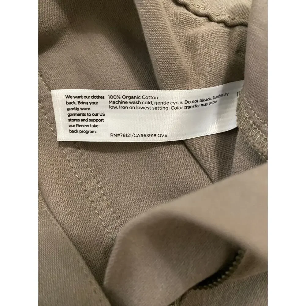 Eileen Fisher Garment-Dyed Utility Organic Cotton Tapered Pant Small Taupe Gray - Picture 9 of 13